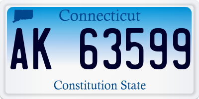 CT license plate AK63599