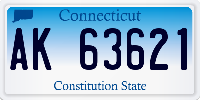 CT license plate AK63621