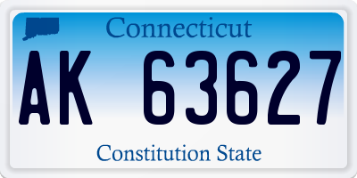 CT license plate AK63627