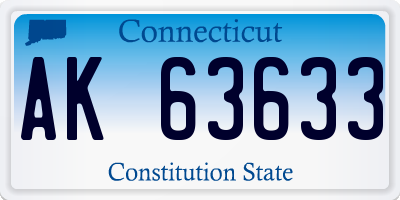 CT license plate AK63633