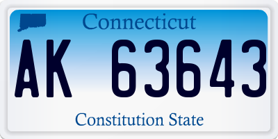 CT license plate AK63643