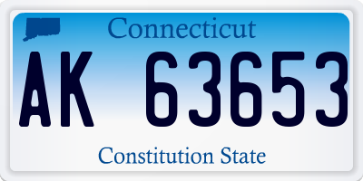 CT license plate AK63653