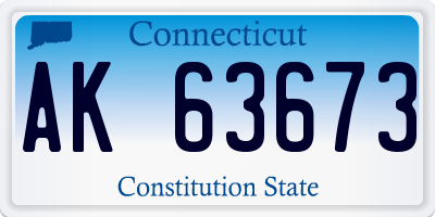 CT license plate AK63673