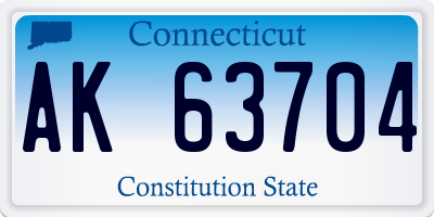 CT license plate AK63704