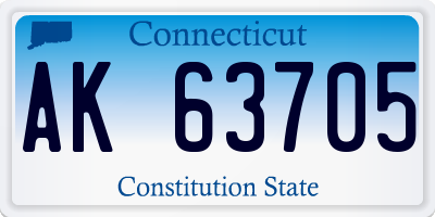 CT license plate AK63705