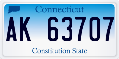 CT license plate AK63707