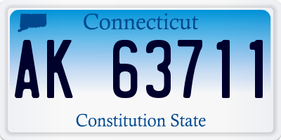 CT license plate AK63711