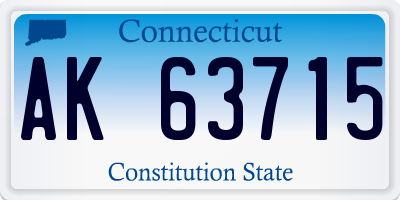 CT license plate AK63715