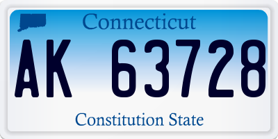 CT license plate AK63728