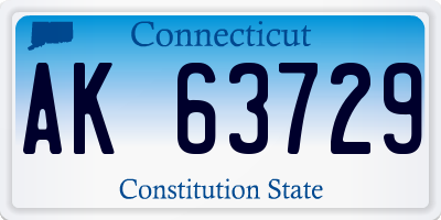CT license plate AK63729