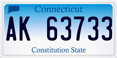 CT license plate AK63733