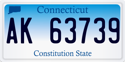 CT license plate AK63739
