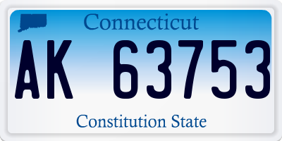 CT license plate AK63753