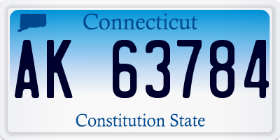 CT license plate AK63784