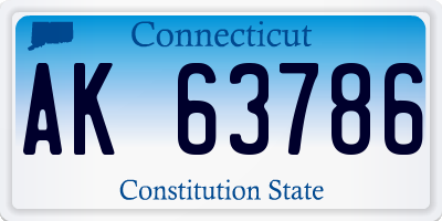 CT license plate AK63786
