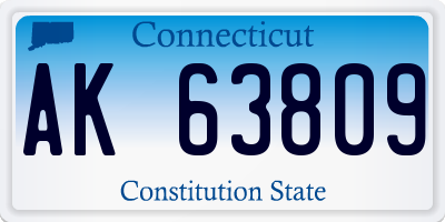 CT license plate AK63809