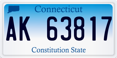 CT license plate AK63817