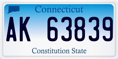 CT license plate AK63839