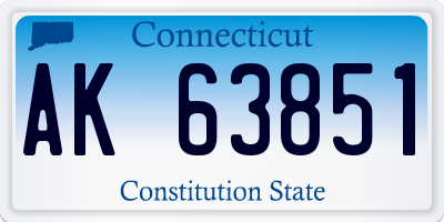 CT license plate AK63851