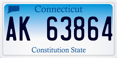 CT license plate AK63864