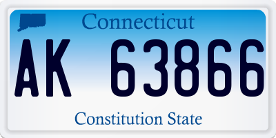 CT license plate AK63866