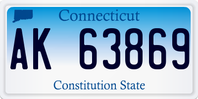 CT license plate AK63869