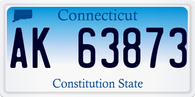 CT license plate AK63873