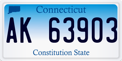 CT license plate AK63903