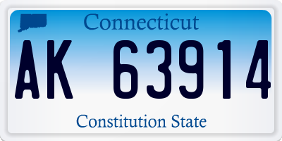 CT license plate AK63914