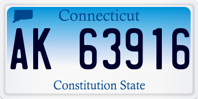 CT license plate AK63916