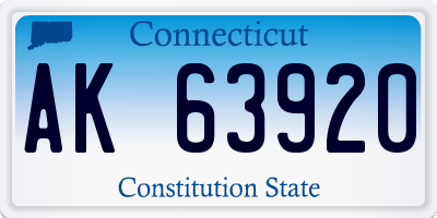 CT license plate AK63920
