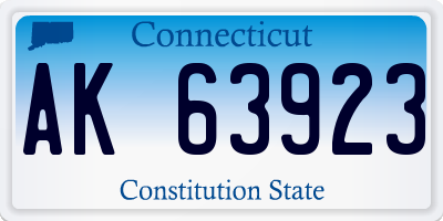 CT license plate AK63923