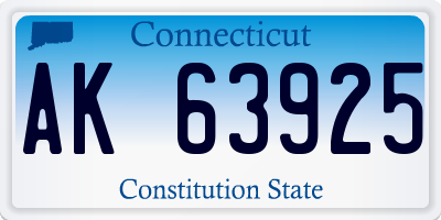 CT license plate AK63925