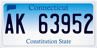 CT license plate AK63952