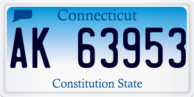 CT license plate AK63953