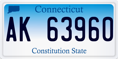 CT license plate AK63960