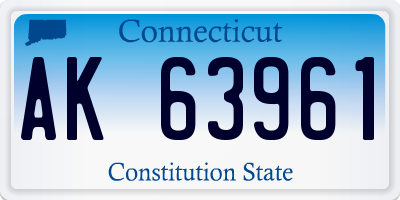 CT license plate AK63961