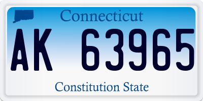 CT license plate AK63965