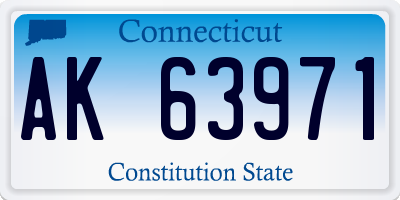 CT license plate AK63971