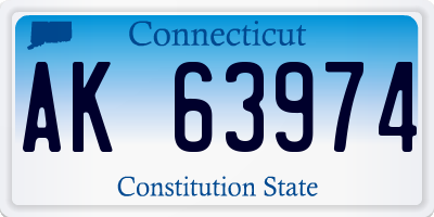 CT license plate AK63974