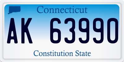 CT license plate AK63990