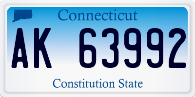 CT license plate AK63992