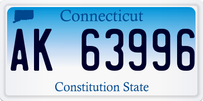 CT license plate AK63996