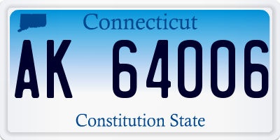 CT license plate AK64006