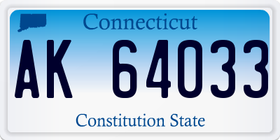 CT license plate AK64033