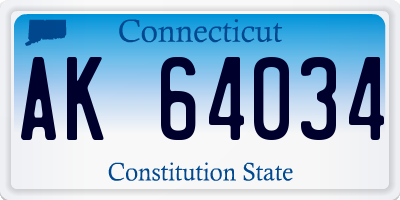CT license plate AK64034