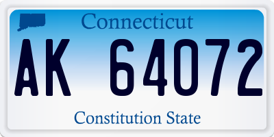 CT license plate AK64072