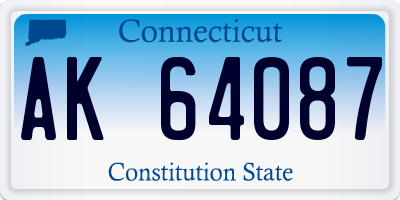 CT license plate AK64087