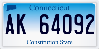 CT license plate AK64092