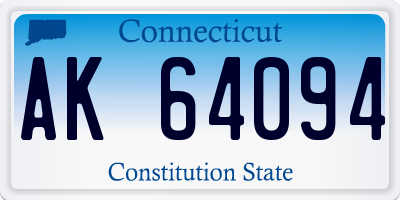 CT license plate AK64094
